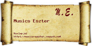 Musics Eszter névjegykártya